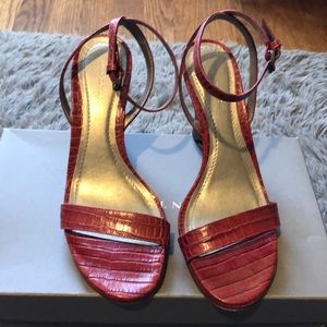 Ann Taylor Red Wedge Sandals